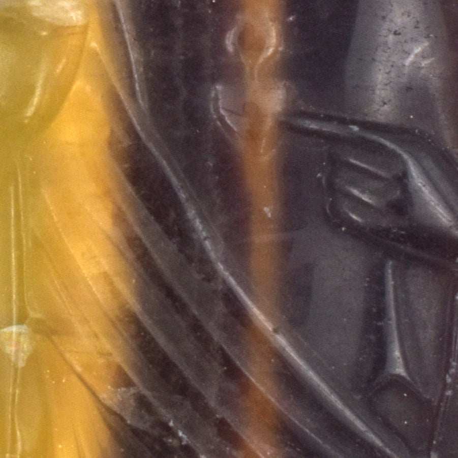 Yellow & Purple Fluorite Jesus Carving