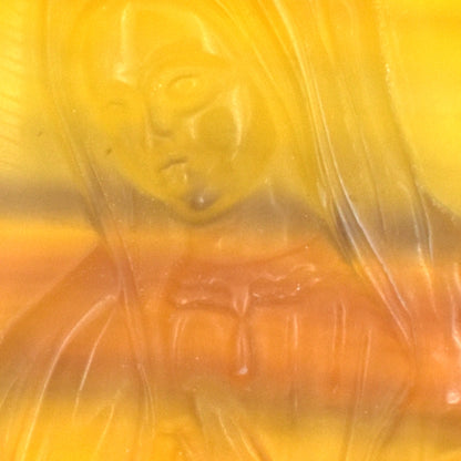 Yellow & Purple Fluorite Mary Carving