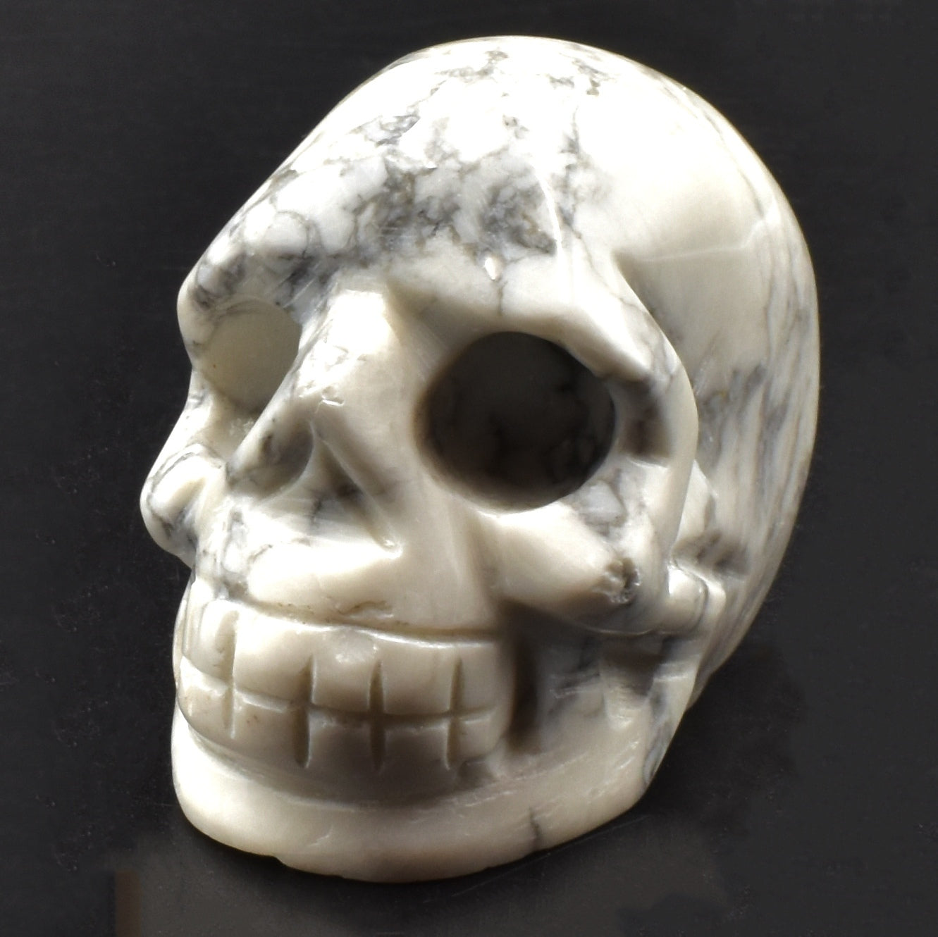 White Howlite Crystal Skull Carving