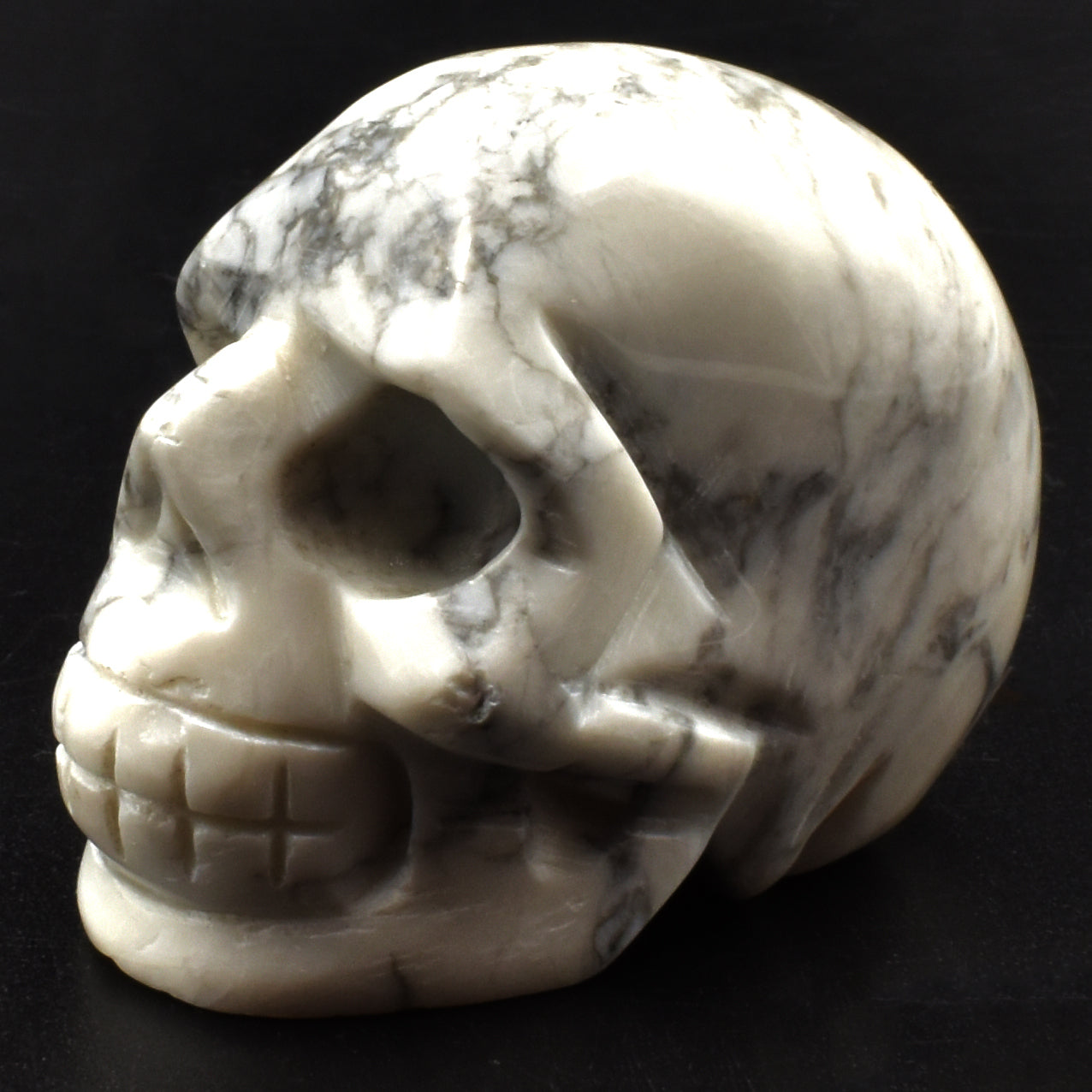 White Howlite Crystal Skull Carving