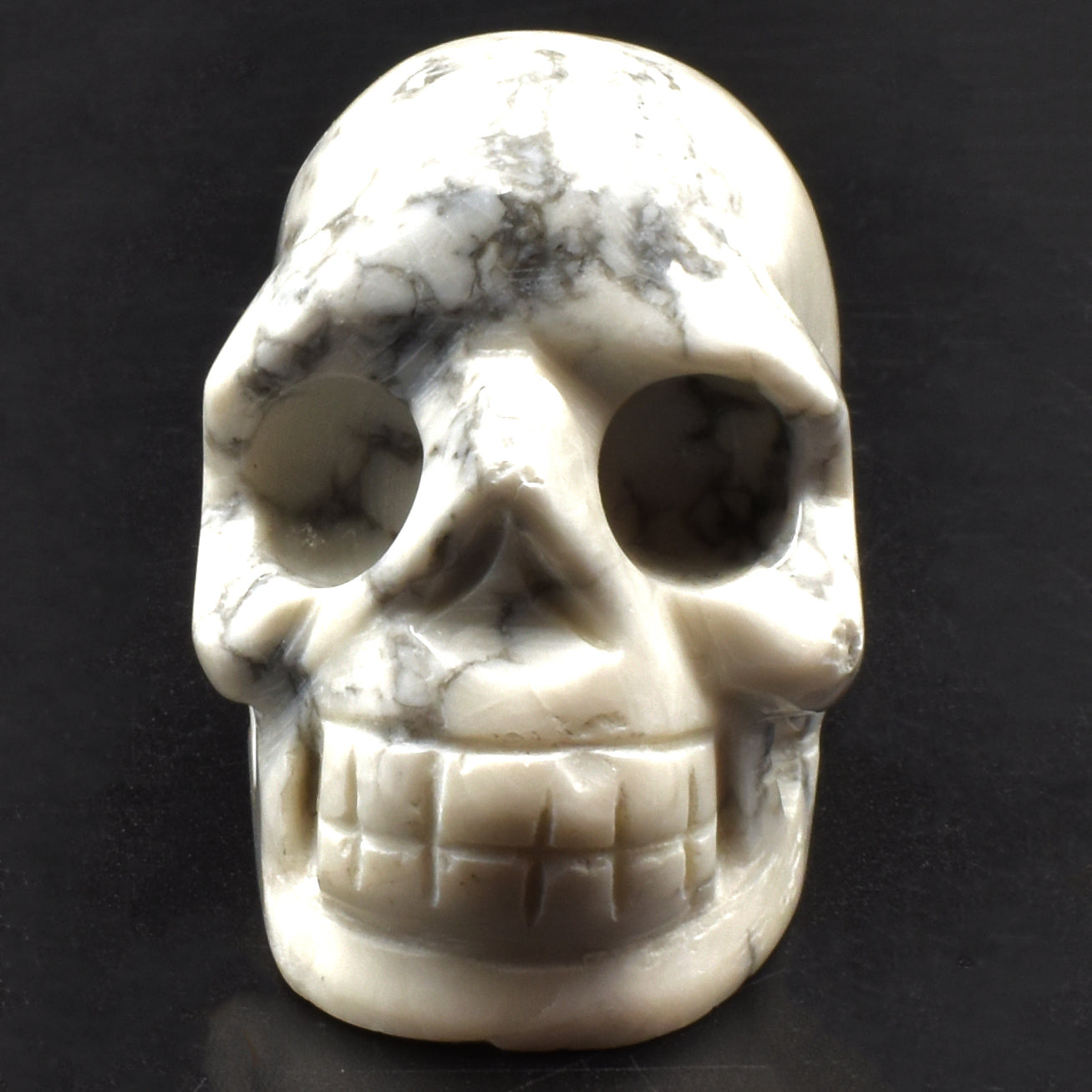White Howlite Crystal Skull Carving