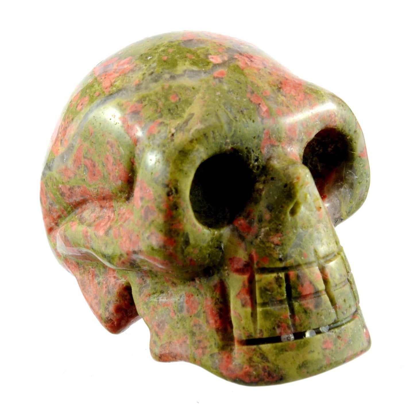 Unakite Crystal Skull Carving