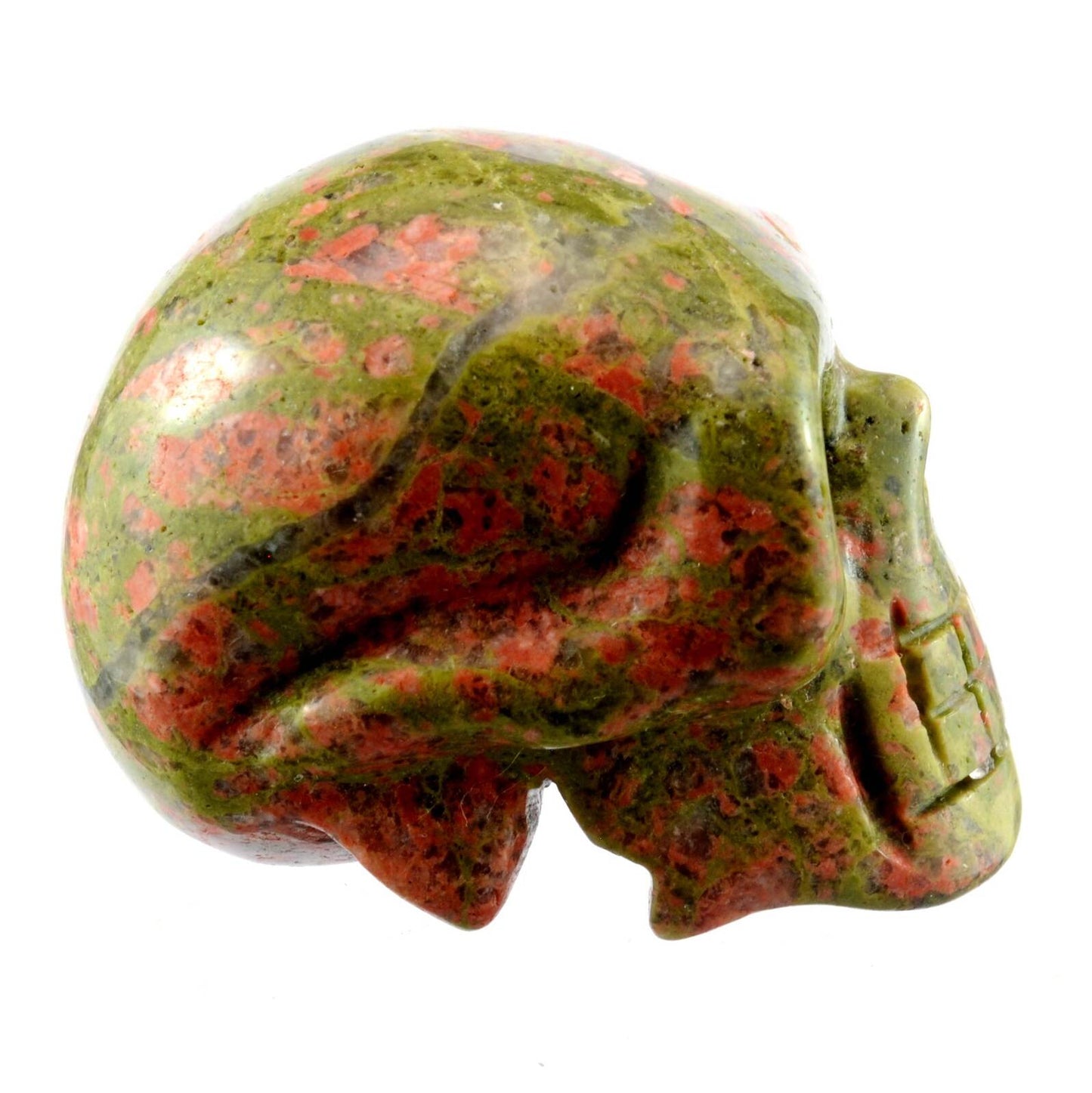 Unakite Crystal Skull Carving