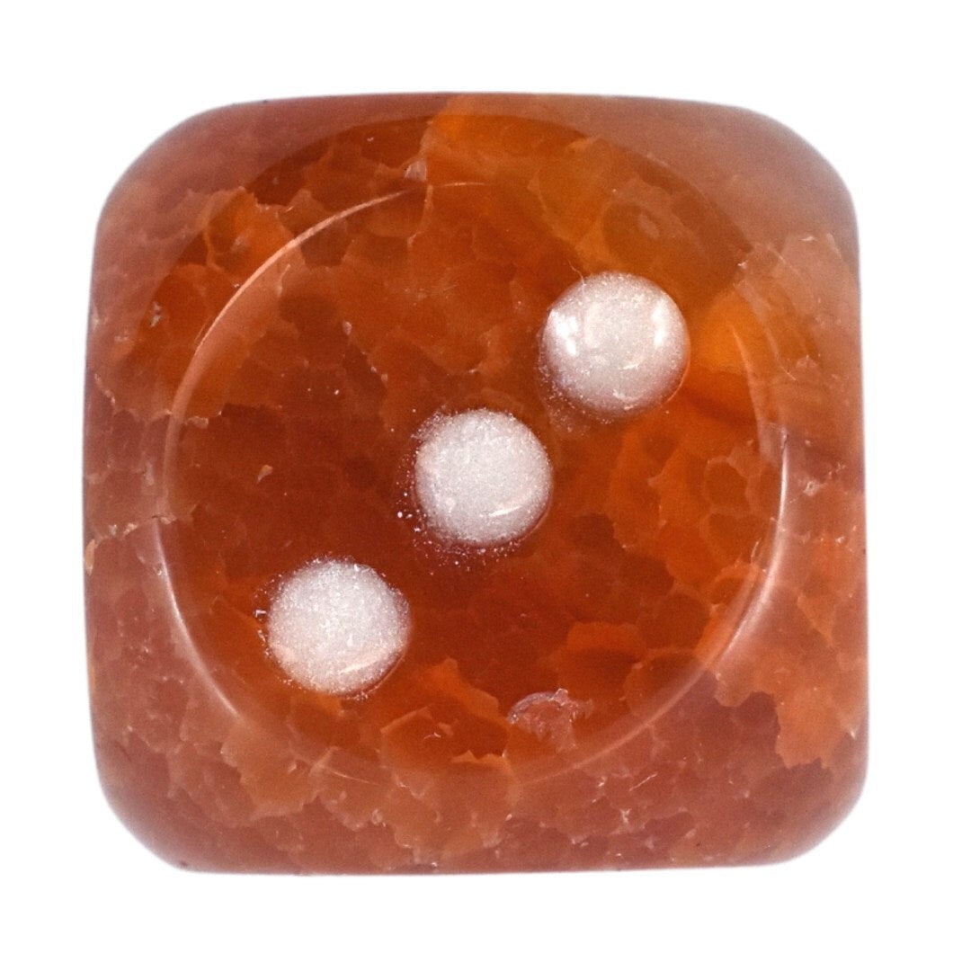 Fire Agate Dice Carving