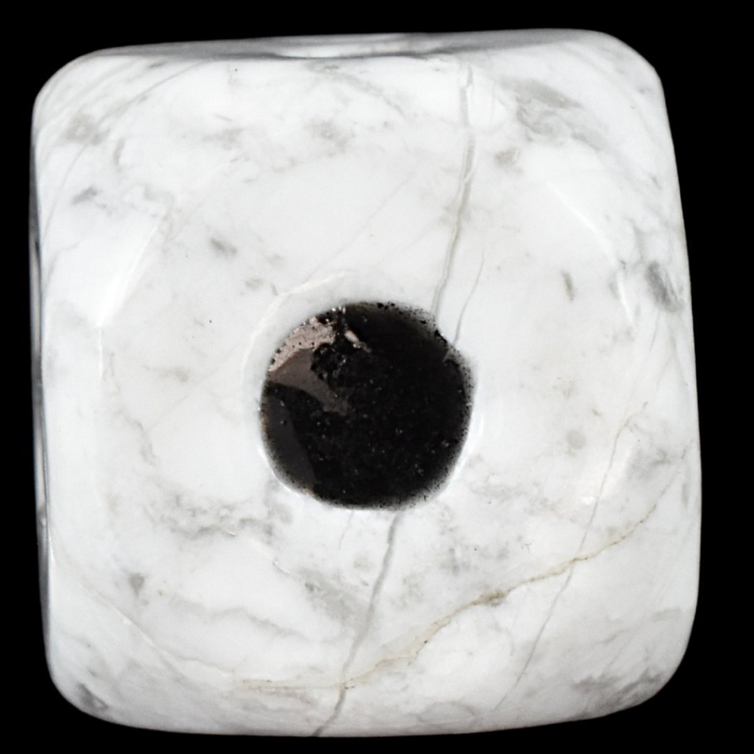 White Howlite Dice Carving