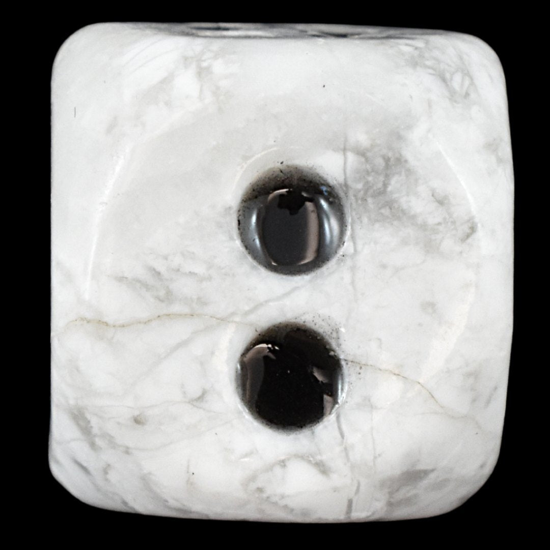 White Howlite Dice Carving