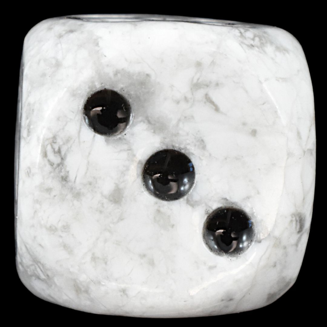 White Howlite Dice Carving