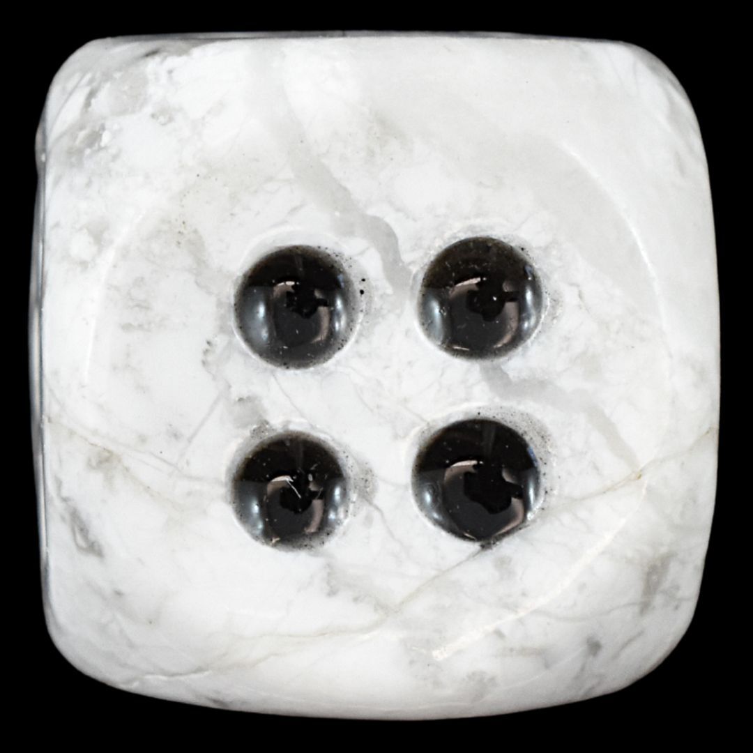 White Howlite Dice Carving