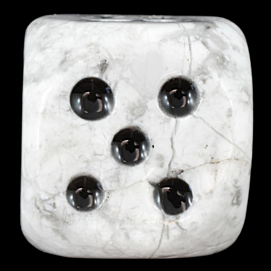 White Howlite Dice Carving