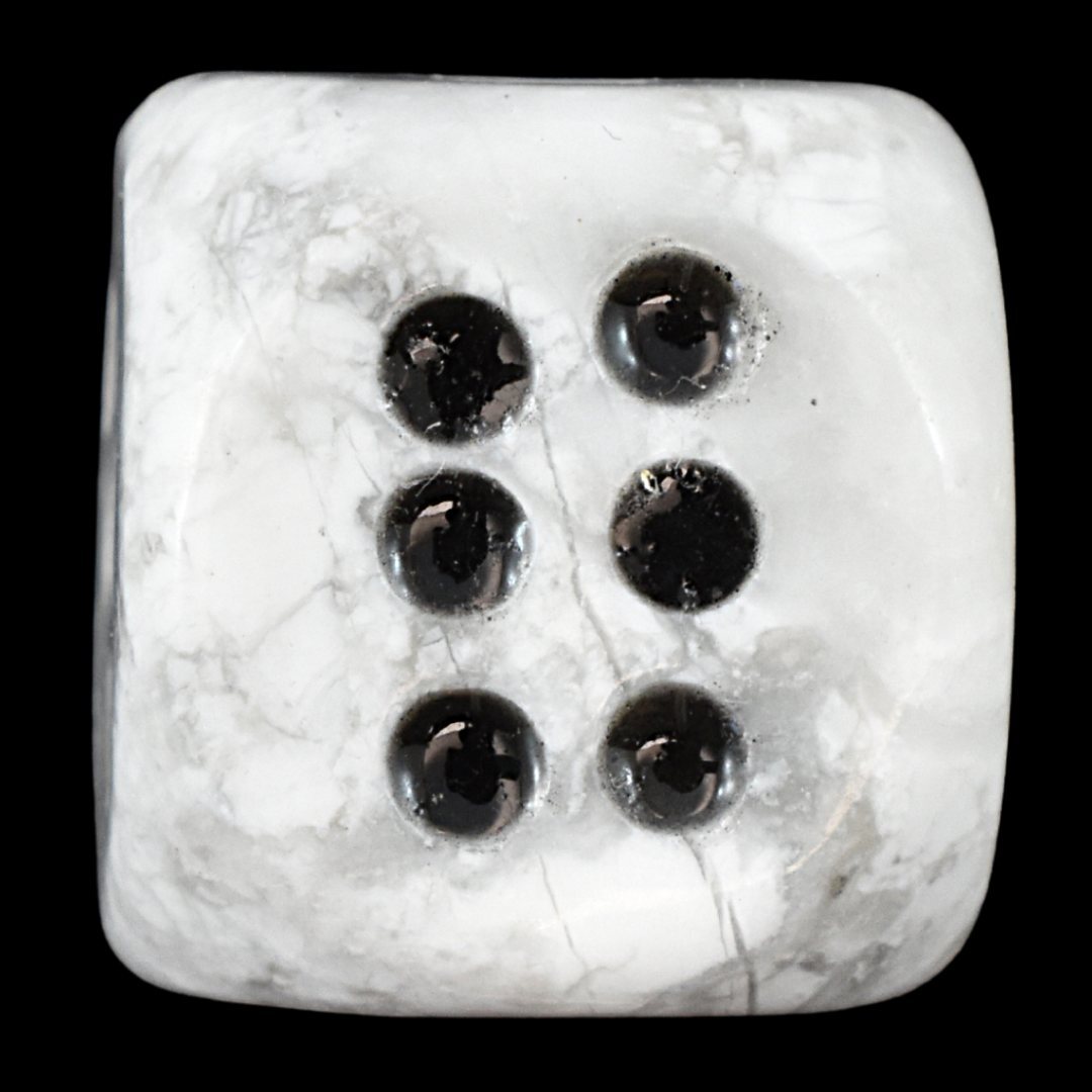 White Howlite Dice Carving