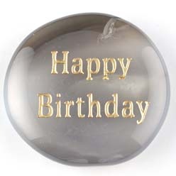 Happy Birthday Agate Natural Word Stone