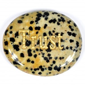 Trust Jasper Dalmatian Word Stone