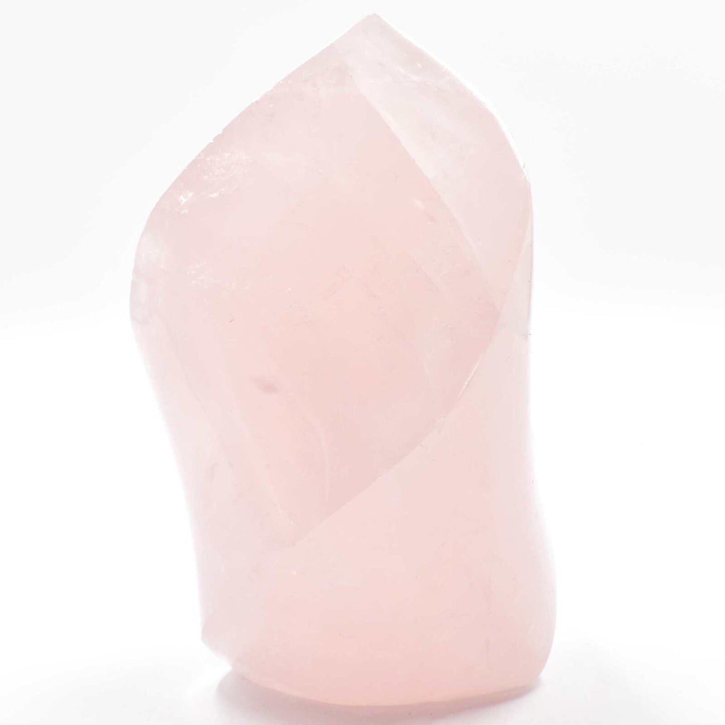 Rose Quartz Flame Shape Carving