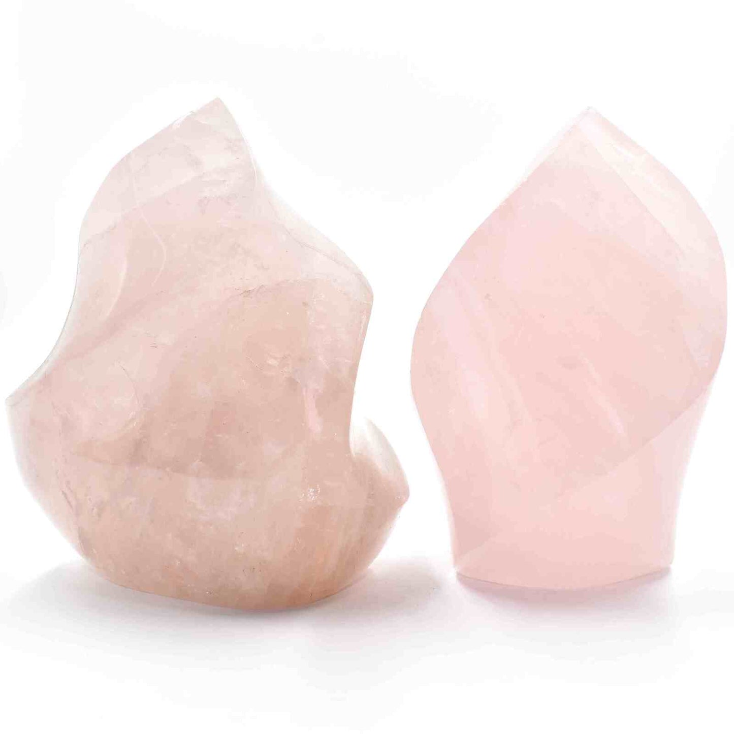 Rose Quartz Flame Shape Carving