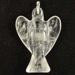 Clear Quartz Angel Pendant Carving