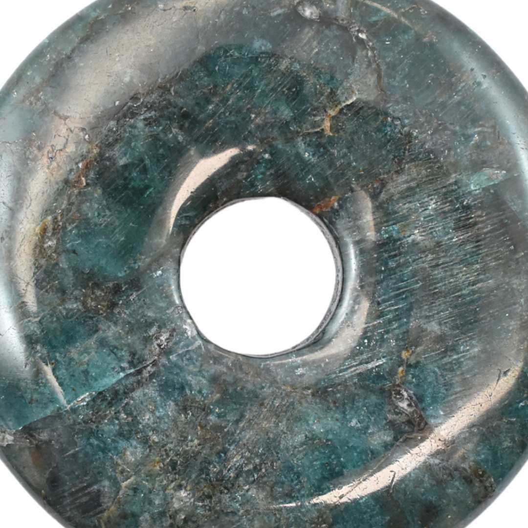 Blue Apatite Donut Pendant Carving