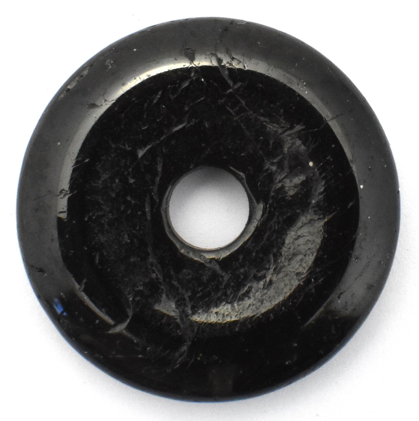 Tourmaline Black Donut Pendant Carving