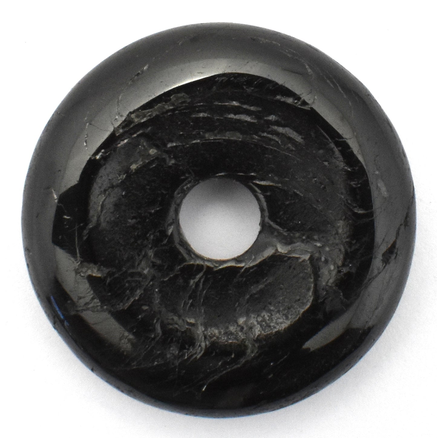 Tourmaline Black Donut Pendant Carving