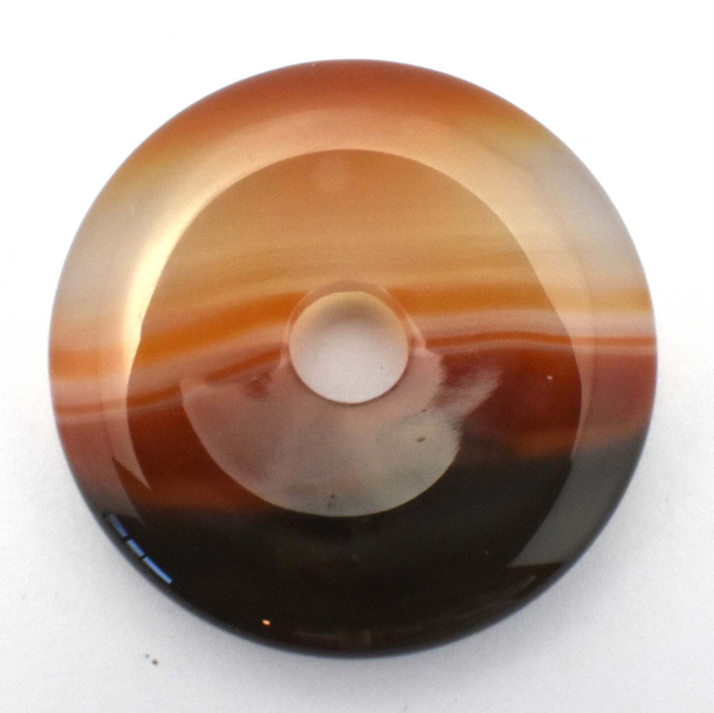 Banded Carnelian Donut Pendant Carving