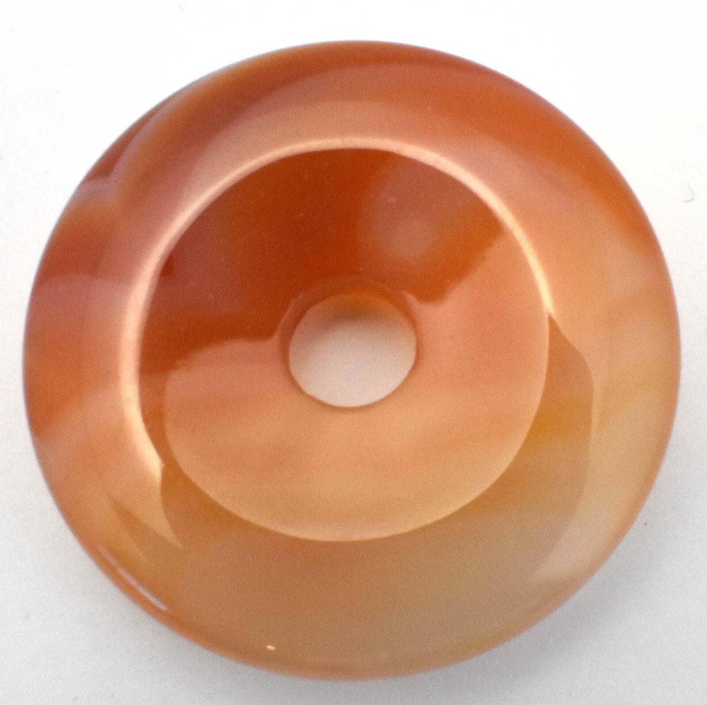 Banded Carnelian Donut Pendant Carving