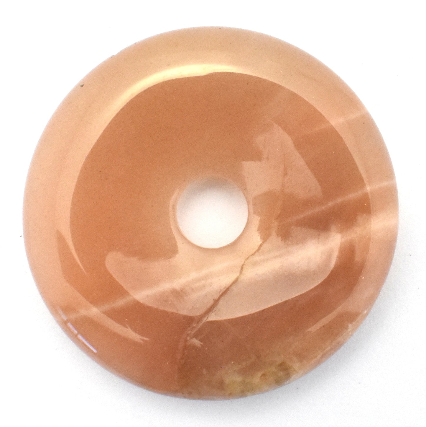 Cream Moonstone Donut Pendant Carving