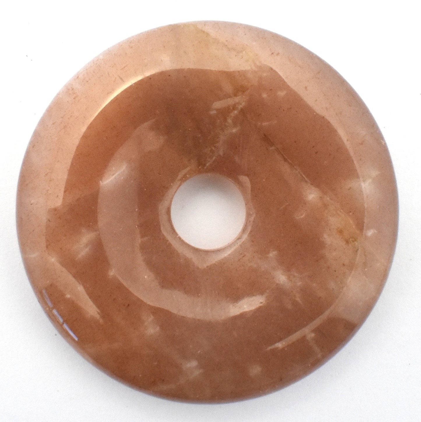 Cream Moonstone Donut Pendant Carving