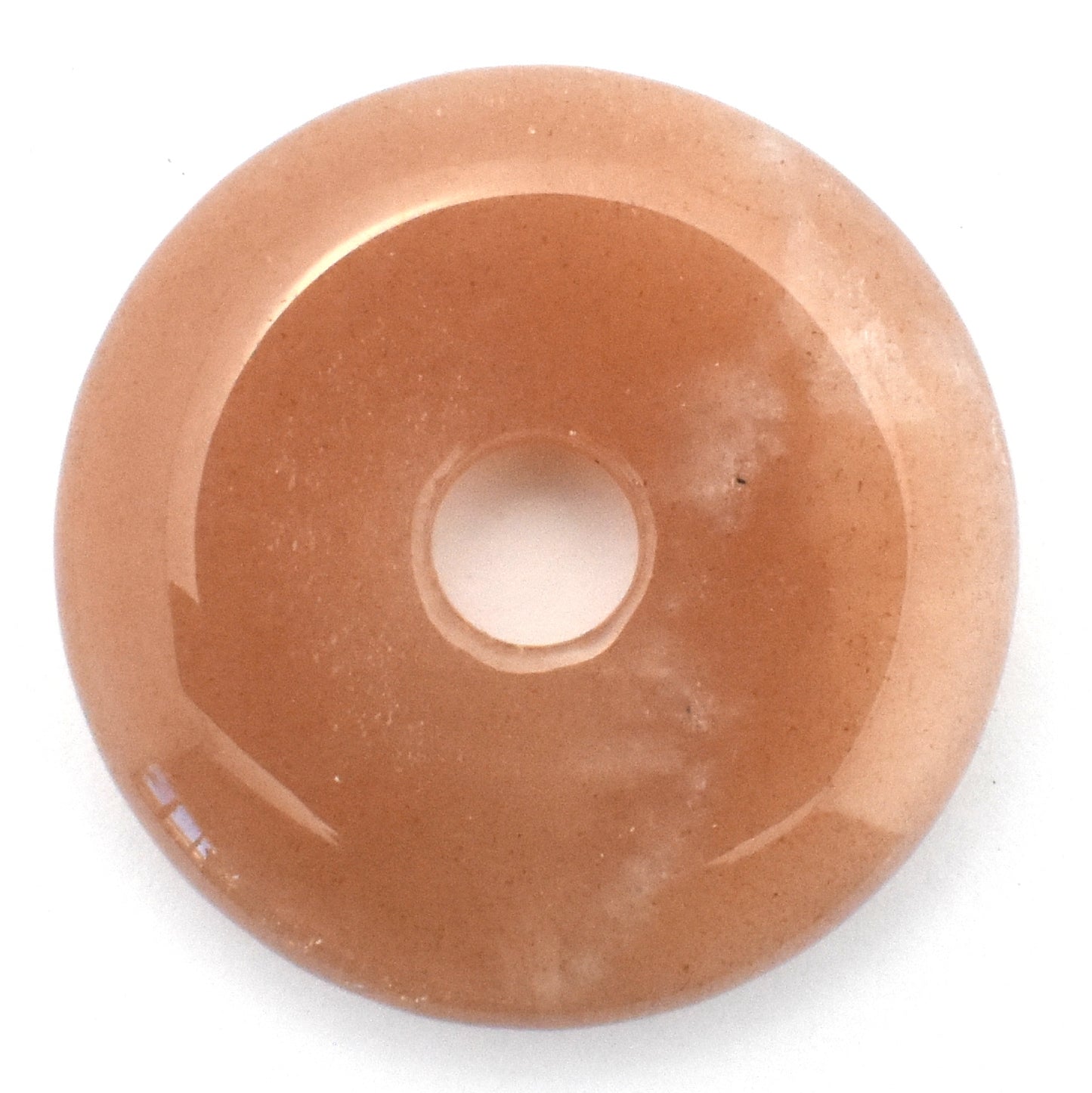 Cream Moonstone Donut Pendant Carving