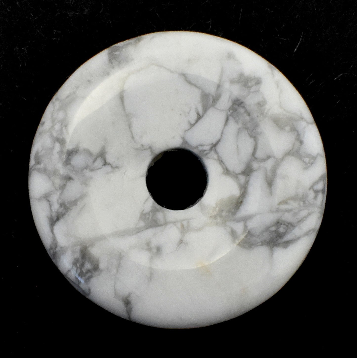 White Howlite Donut Pendant Carving