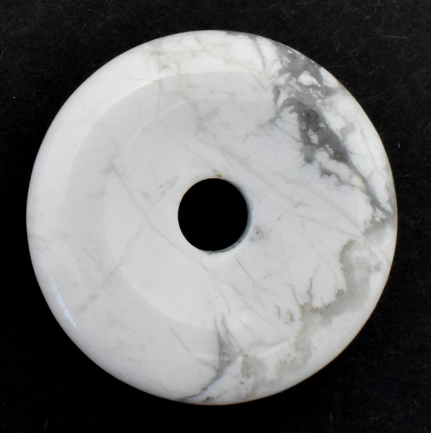 White Howlite Donut Pendant Carving