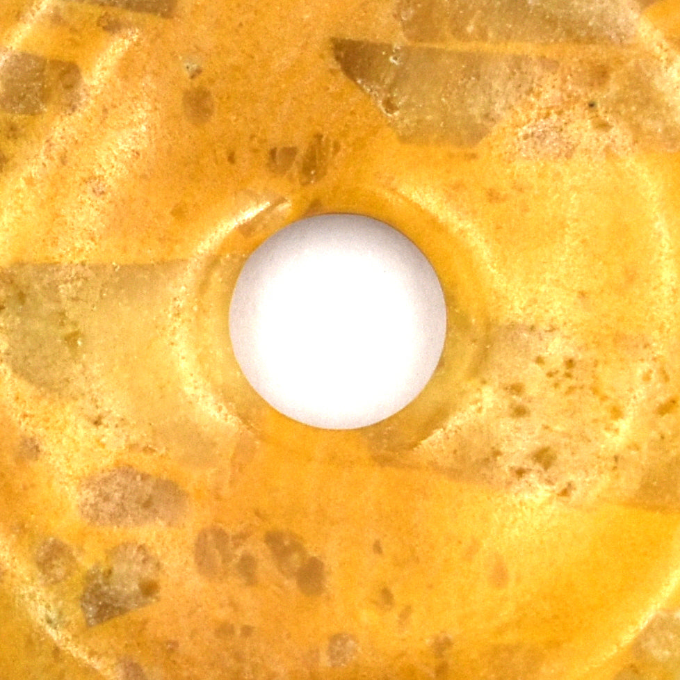 Yellow Jasper Donut Pendant Carving