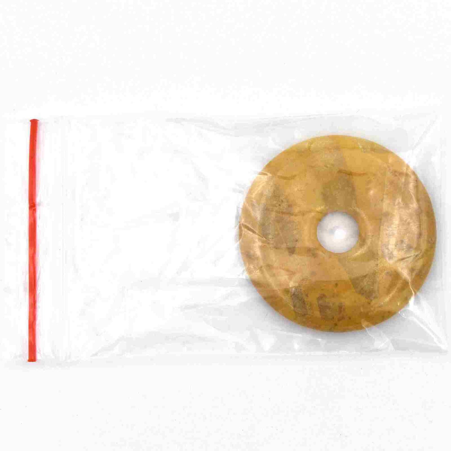 Yellow Jasper Donut Pendant Carving