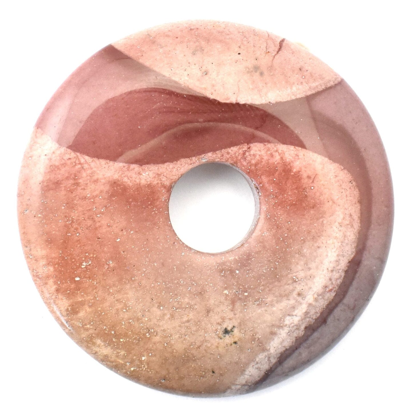 Red Mookaite Donut Pendant Carving