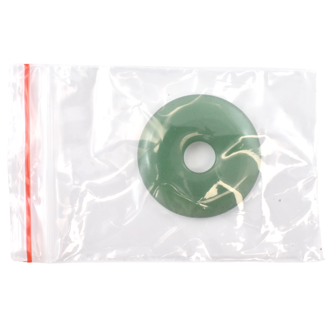 Green Aventurine Donut Pendant Carving