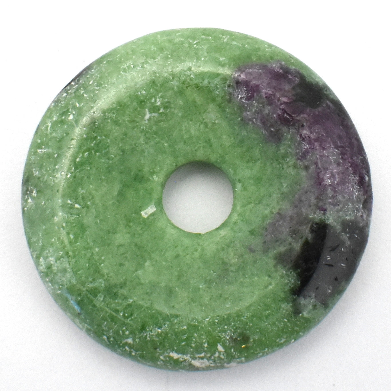 Ruby In Zoisite Donut Pendant Carving