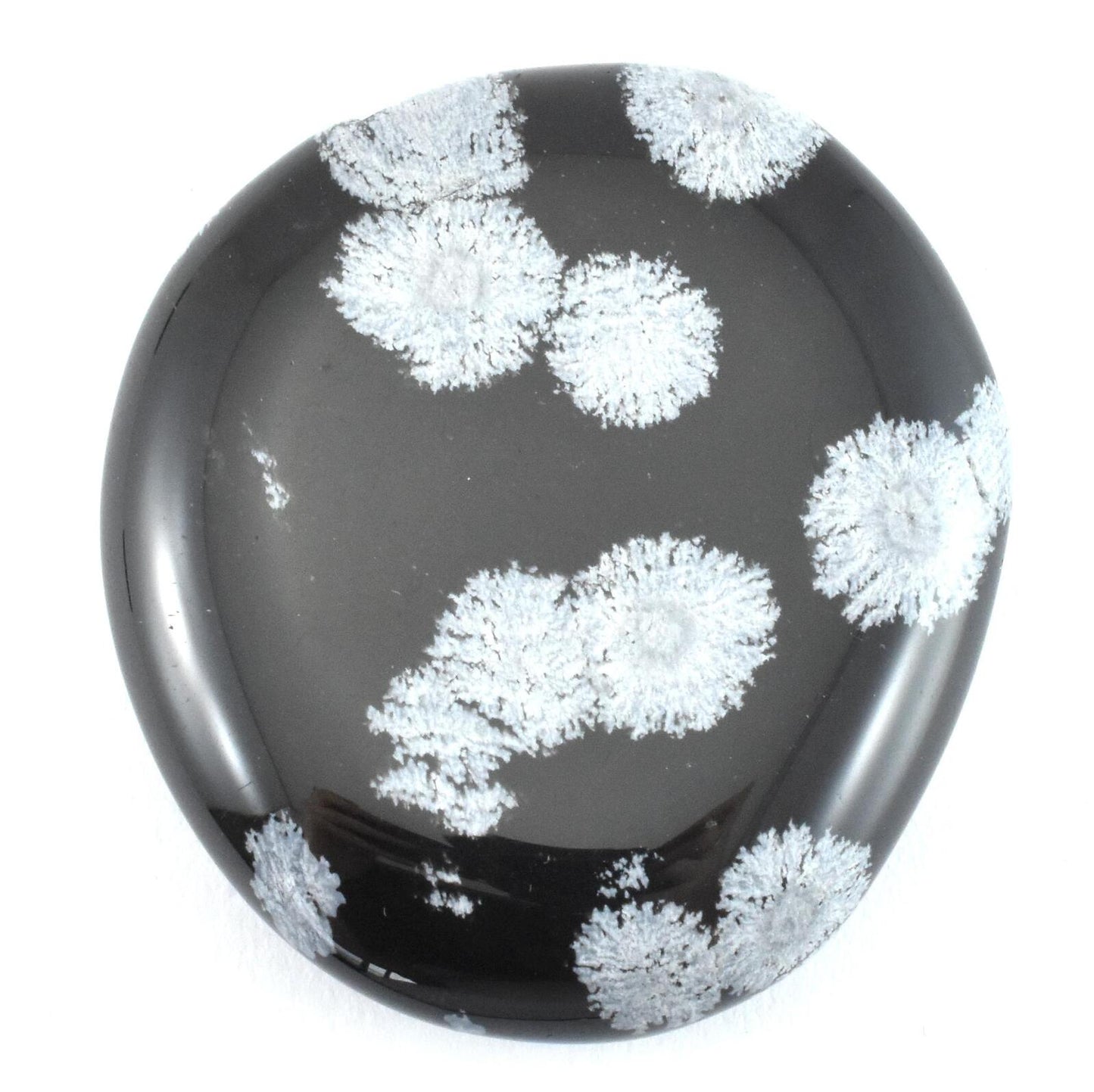 White Snowflake Obsidian Palm Stone
