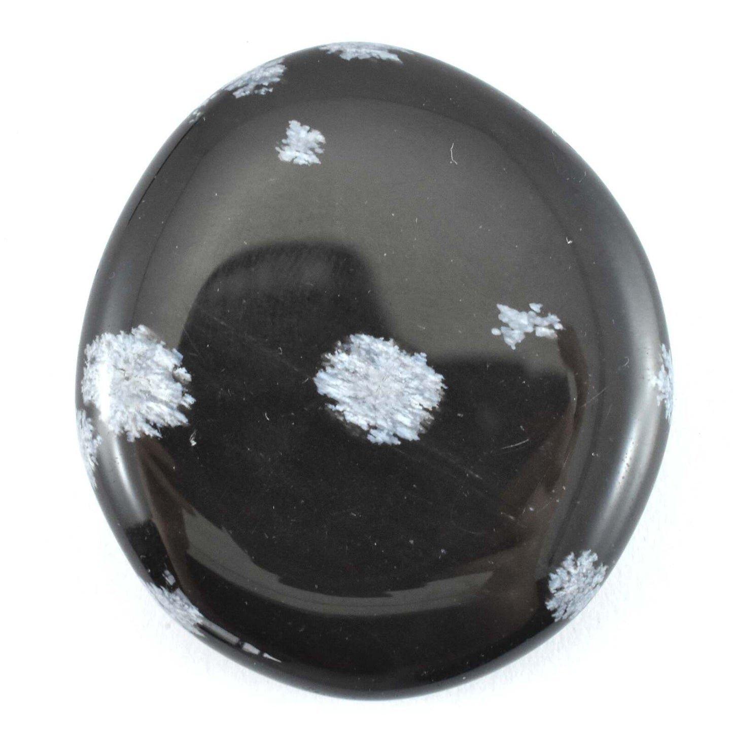 White Snowflake Obsidian Palm Stone