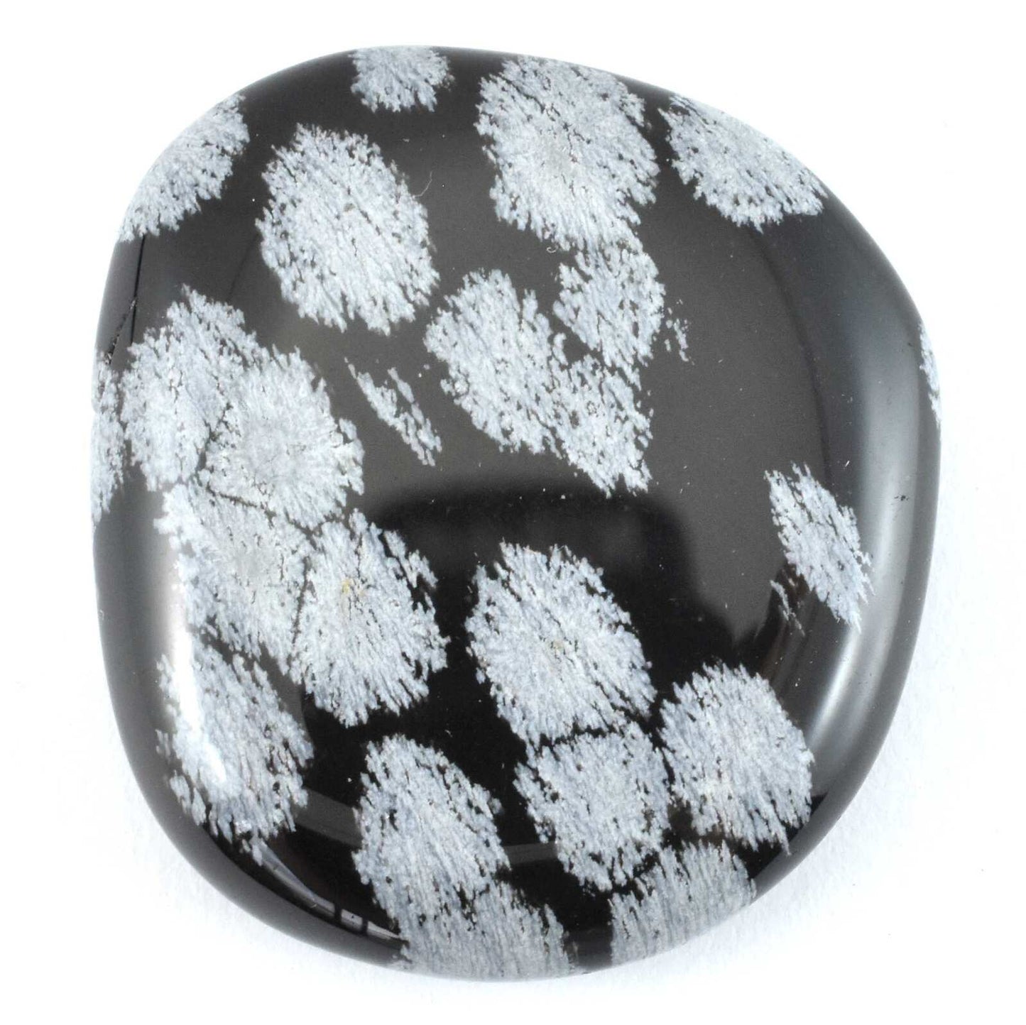 White Snowflake Obsidian Palm Stone