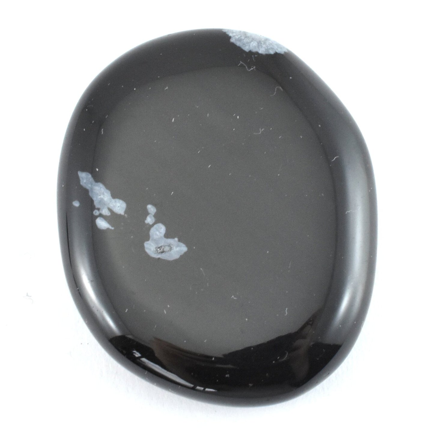White Snowflake Obsidian Palm Stone