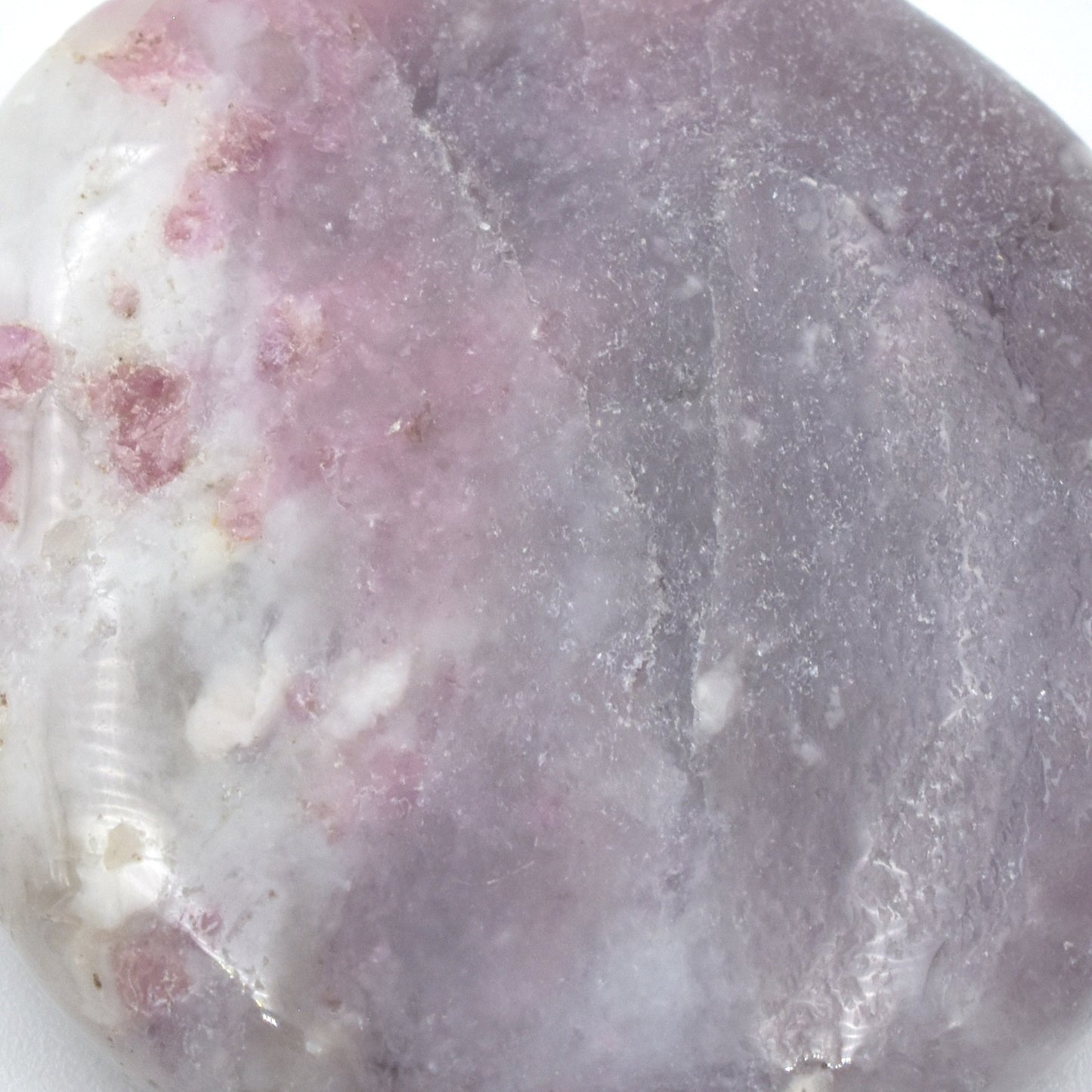Pink Tourmaline in Quartz Palm Stone