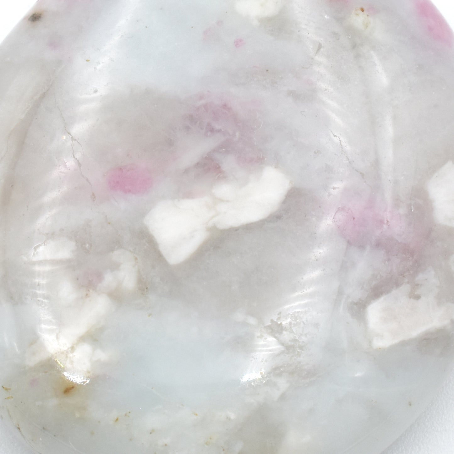 Pink Tourmaline in Quartz Palm Stone