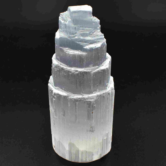 White Selenite Tower Carving