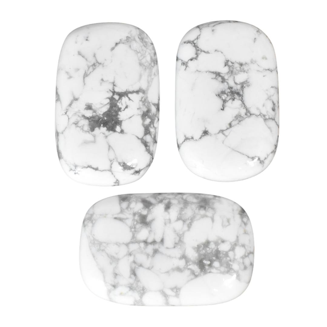 White Howlite Rectangle Stone Carving
