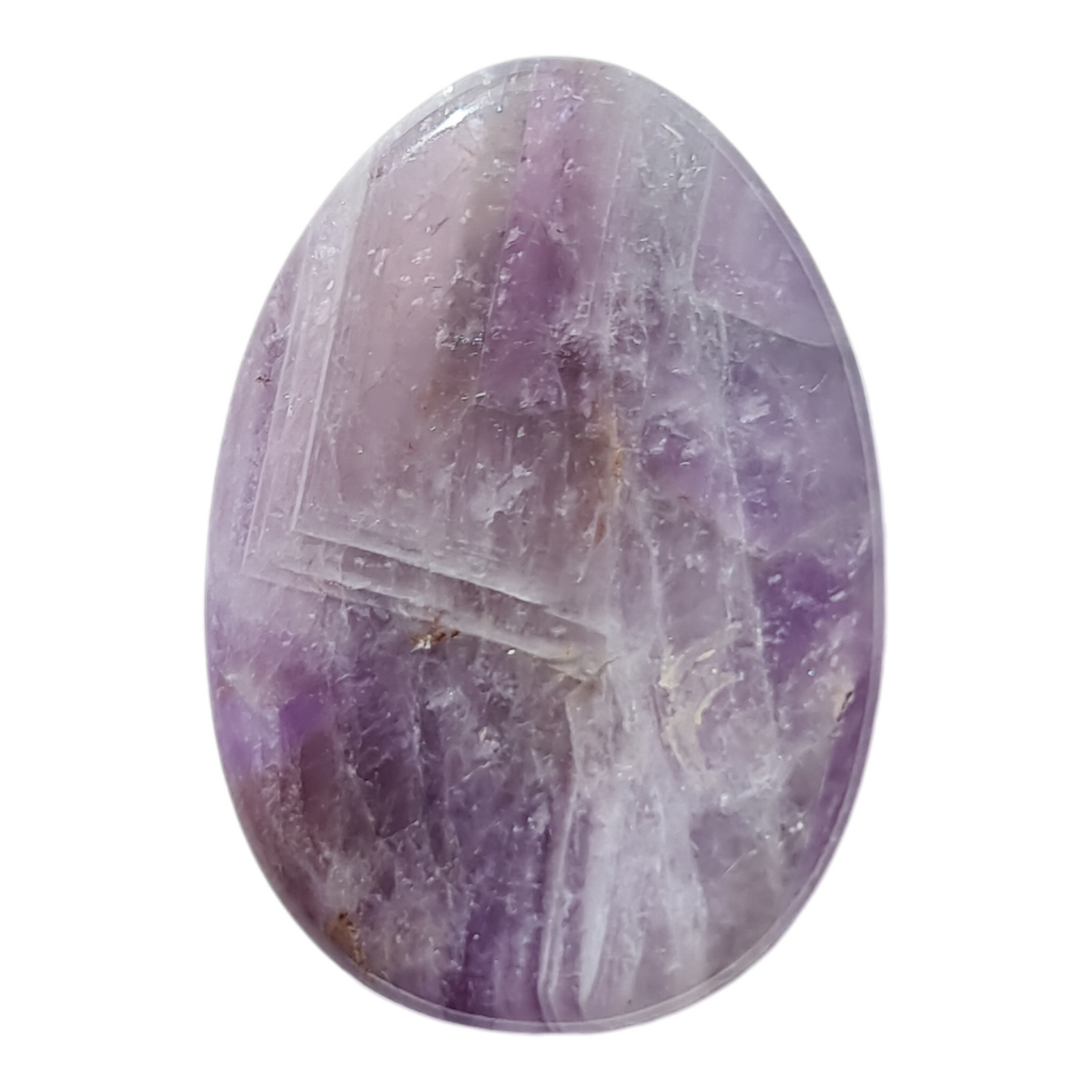Oval Amythest Chevron Worry Stone