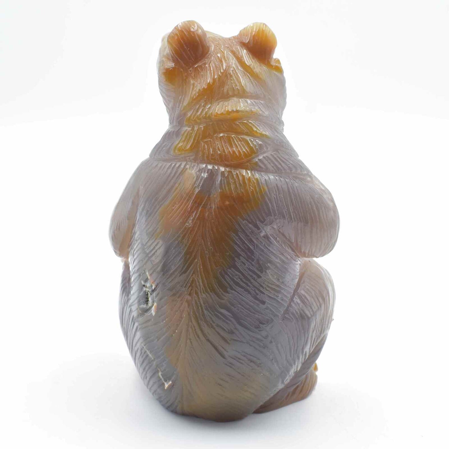 Agate Geode Bear Carving