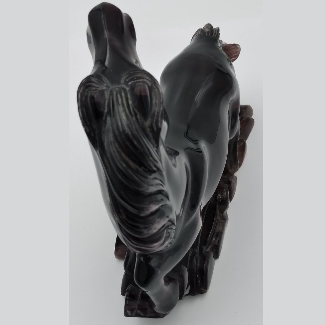 Purple Fluorite Horse Statue Carving