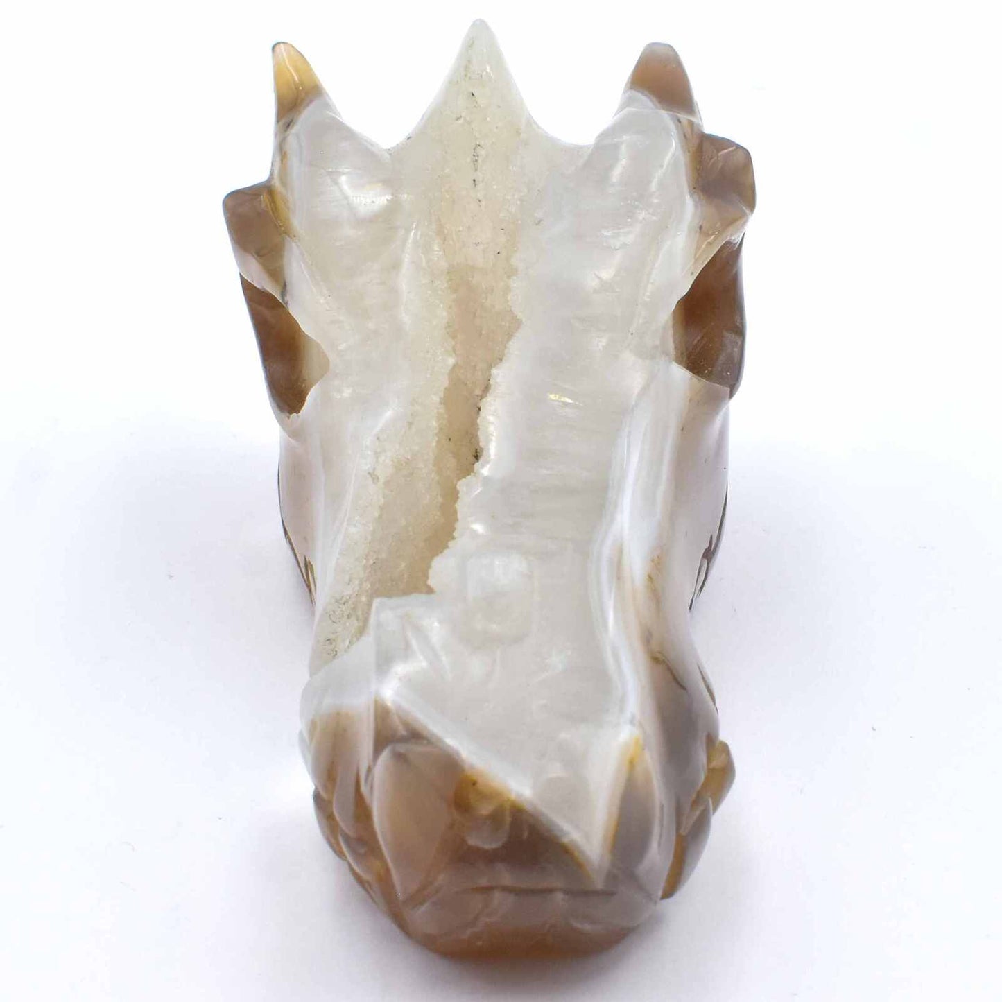 Agate Geode Dragon Head Carving