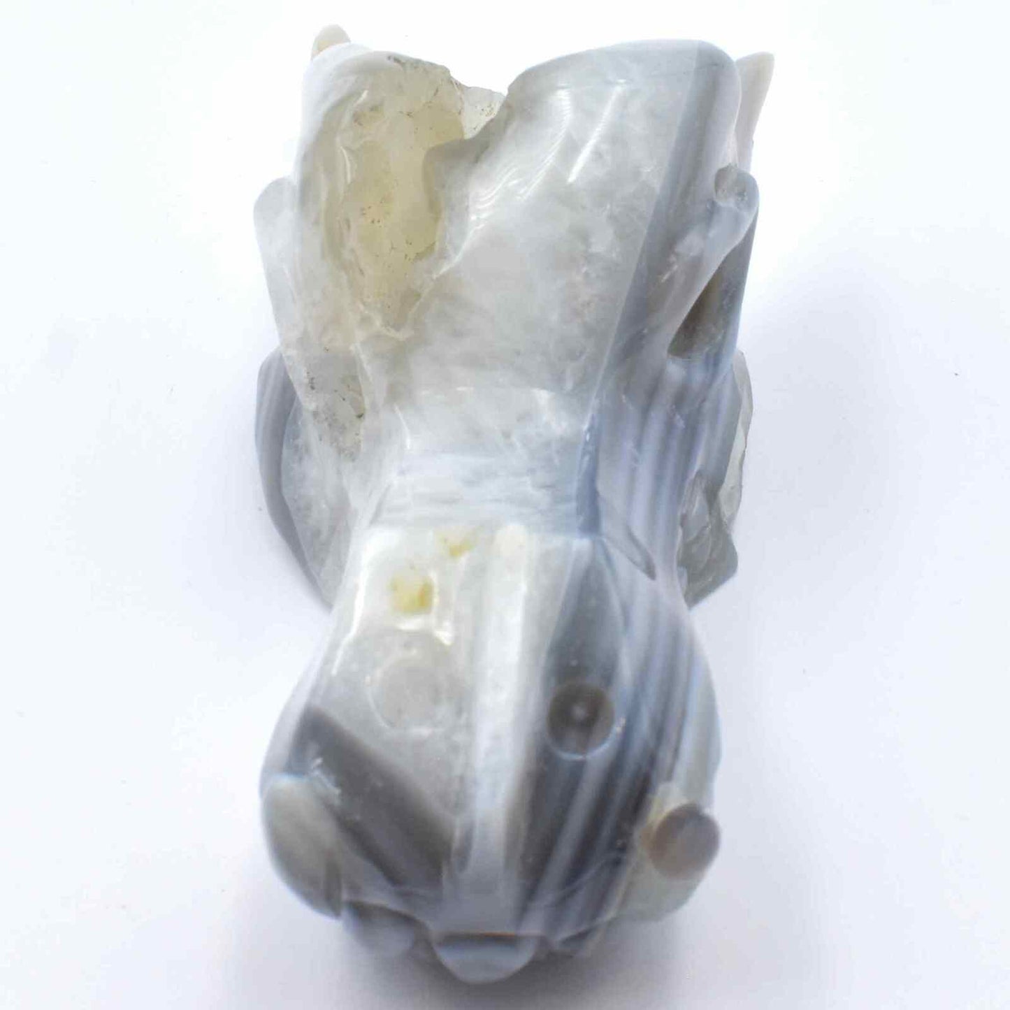 Agate Geode Dragon Head Carving