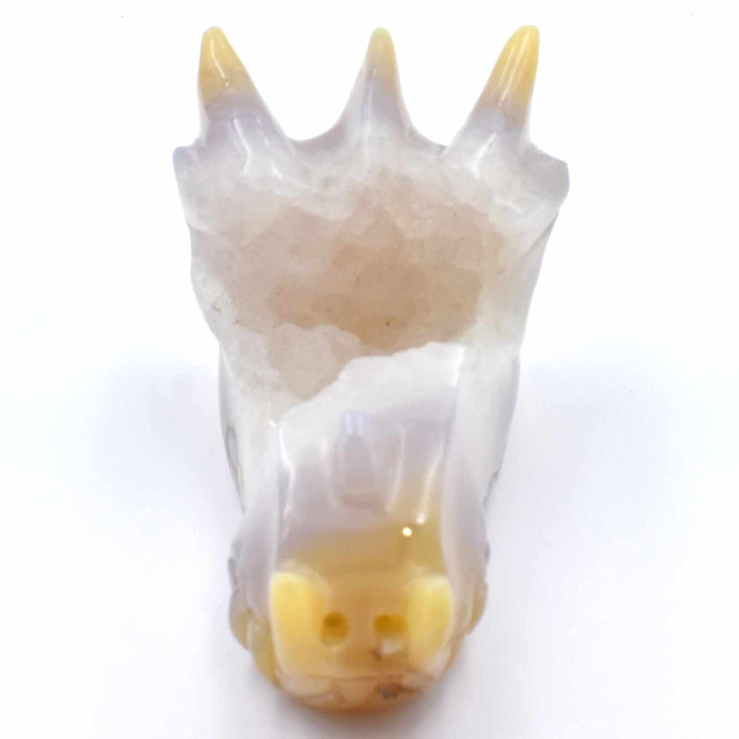 Agate Geode Dragon Head Carving