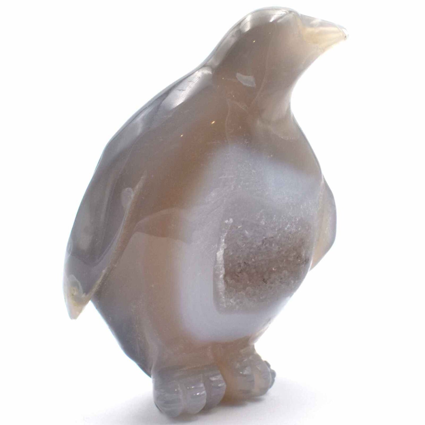 Agate Geode Penguin Carving