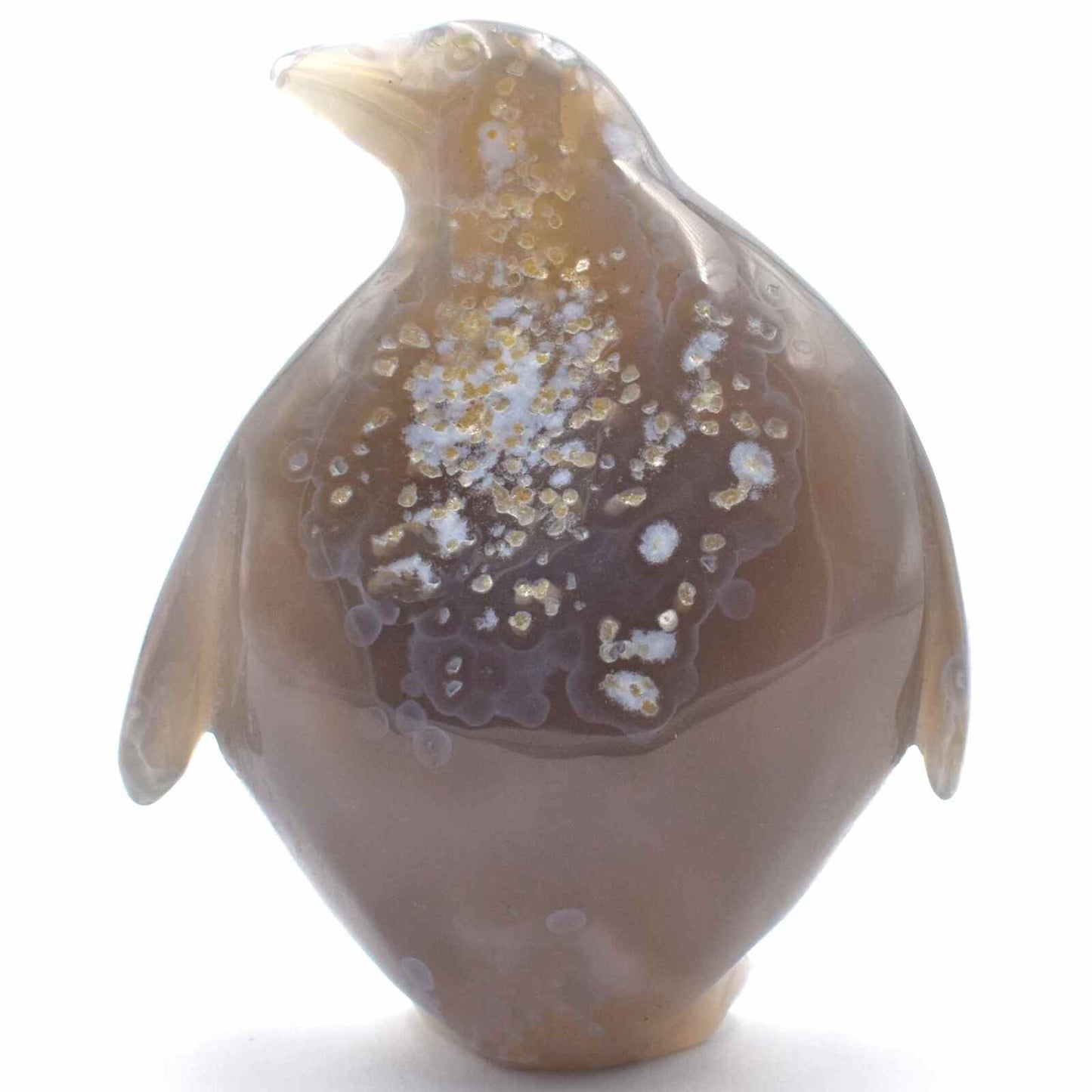 Agate Geode Penguin Carving